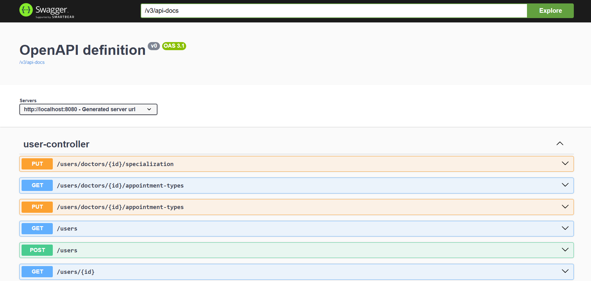 REST API endpoints from Swagger